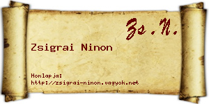 Zsigrai Ninon névjegykártya